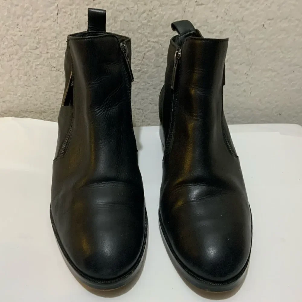 Cole Haan Ankle Boots Womens 7 B Black Dual Zipper Oak D44816 Booties